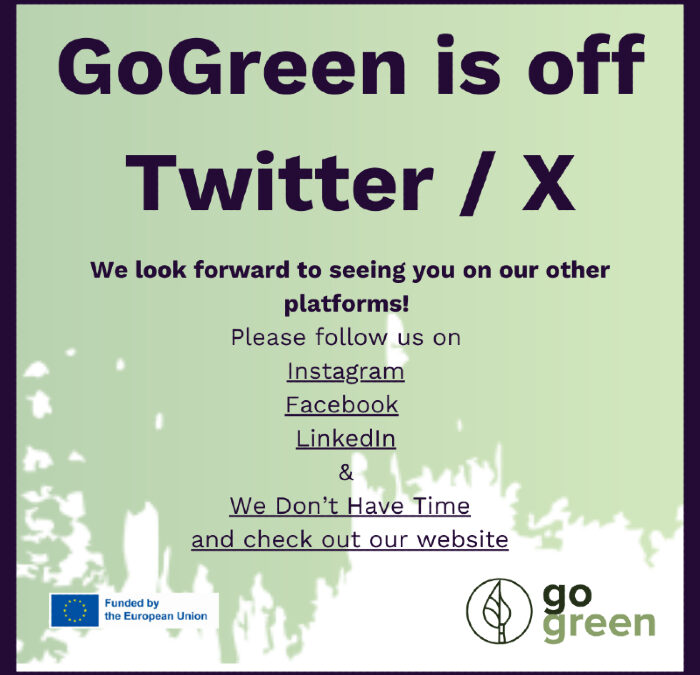 Statement of GoGreen announcing that the project is off Twitter / X