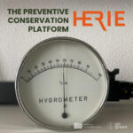 Image of a hygrometer with the text The Preventive Conservation Platform HERIe